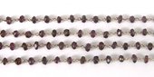 Sterling Silver Handmade chain Garnet per 50cm-beads incl pearls-Beadthemup