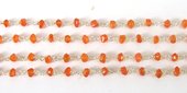 Sterling Silver + Carnelian Handmade Chain/ M-beads incl pearls-Beadthemup