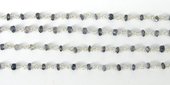 Sterling Silver +  Iolite Handmade Chain per M-beads incl pearls-Beadthemup