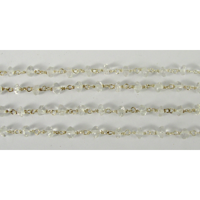 Sterling Silver Handmade chain Clear Quartz per 50cm