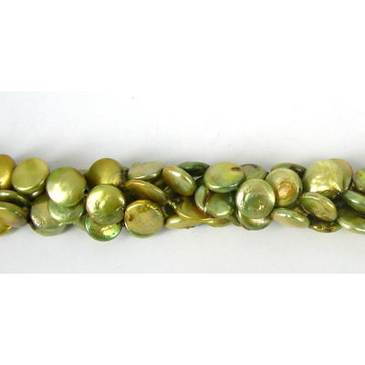 Fresh Water Pearl coin 12mm Olive beads per strand 31 pearls