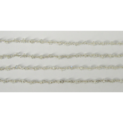 Sterling Silver+ Moonstone handmade Chain per 50cm
