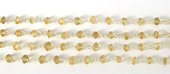 Sterling Silver & Citrine Handmade chain per 50cm-beads incl pearls-Beadthemup
