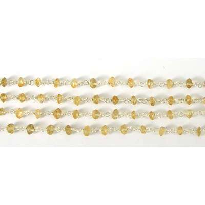 Sterling Silver & Citrine Handmade chain per 50cm