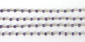 Sterling Silver + Amethyst Handmade Chain per Meter-beads incl pearls-Beadthemup