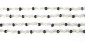 Sterling Silver & Spinel & Moonstone Chain /M-beads incl pearls-Beadthemup