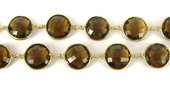 Vermeil & Beer Quatrz Connector 13x17mm-beads incl pearls-Beadthemup