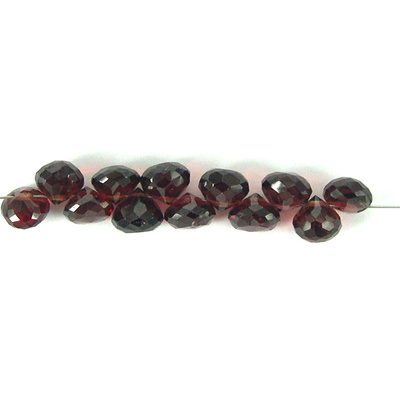 Garnet 6mm Faceted Onion Bead