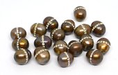Fresh Water Pearl Bronze 8-9mm W/Swarovski Bead-beads incl pearls-Beadthemup