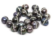 Fresh Water Pearl Black 9-10mm W/Swarovski  Bead-beads incl pearls-Beadthemup