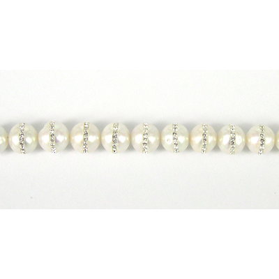 Fresh Water Pearl White 8-9mm W/Swarovski per bead