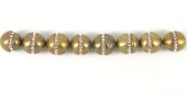 Fresh Water Pearl Gold 9-10mm W/Swarovski  EACH Bead-f.w.pearls with swarovski-Beadthemup