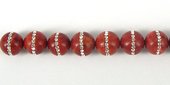 Sponge Coral 10mm W/Swarovski bead-gemstone beads-Beadthemup