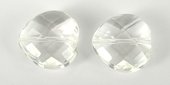 Clear Quartz Fac Flat Heart 22mm Bead-beads incl pearls-Beadthemup