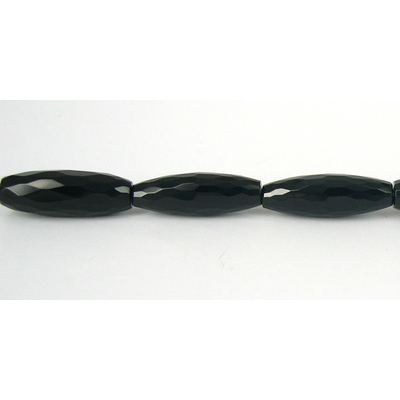 Onyx Faceted Olive bead 30 x 10 mm