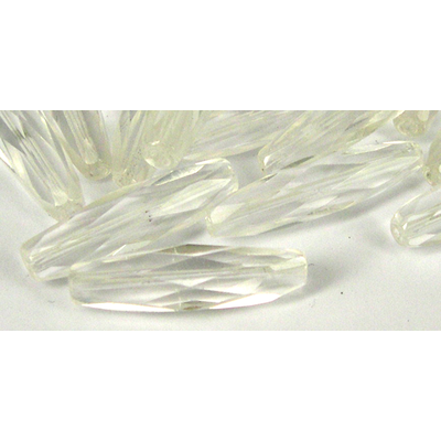 Clear Quartz 8x28mm Faceted  long Oiive bead