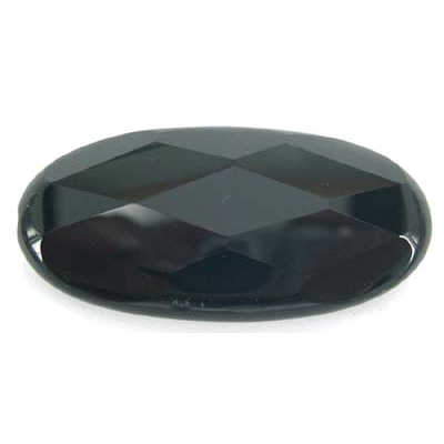 Onyx Faceted Flat Oval 25x50mm bead