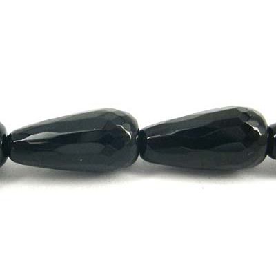 Onyx 6x12mm Faceted TearDrop strand 32 beads
