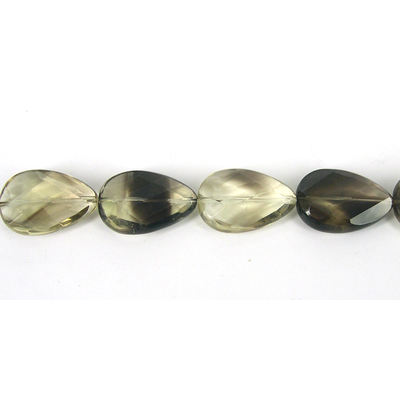 Lemon Quartz 20x30mm Faceted Flat Teardrop Bead