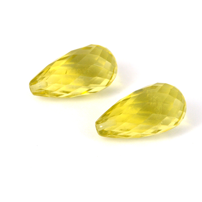 Lemon Quartz 12x22mm Faceted Briolette PAIR