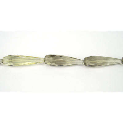 Lemon Quartz 12x40mm Faceted Teardrop bead