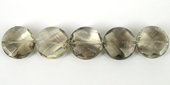 Lemon Quartz 22mm Faceted Flat Round bead-beads incl pearls-Beadthemup