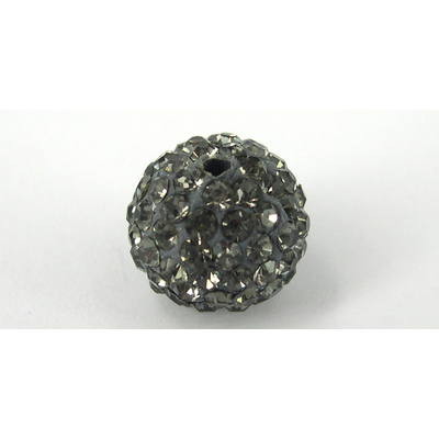 Shamballa Bead Resin/Crystal Grey 12mm 2 pack