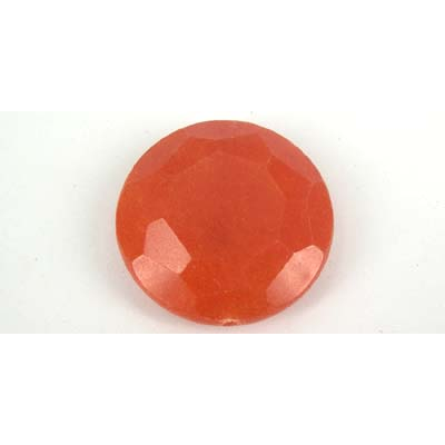 Dyed Jade Orange 40mm Faceted Flat round Bead