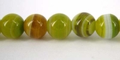 Agate banded Dyed Grn 8mm Polished round/49 Beads-beads incl pearls-Beadthemup