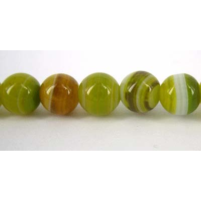 Agate banded Dyed Grn 8mm Polished round/49 Beads