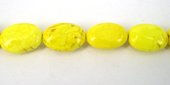 Howlite Dyed Oval Flat 14x10mm Yellow/29b-beads incl pearls-Beadthemup