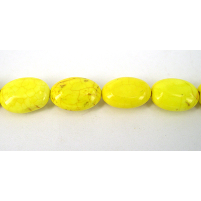 Howlite Dyed Oval Flat 14x10mm Yellow/29b