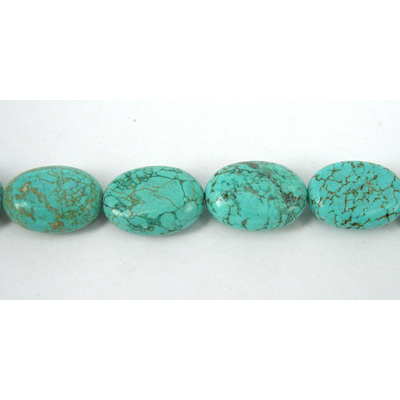 Howlite Dyed Oval Flat 14x10mm Turquoise/