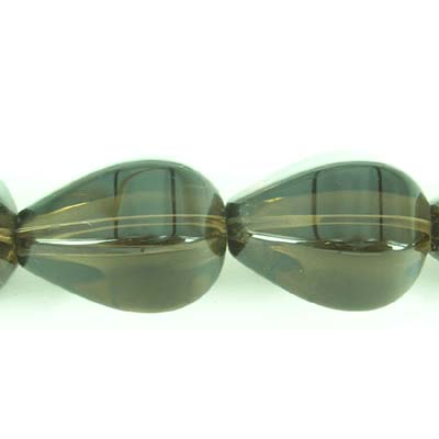 Smokey Quartz 15x21mm 6 side Teardrop bead