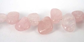 LAST STRAND Rose Quartz approx 10mm top drill nugget-beads incl pearls-Beadthemup