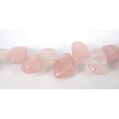 LAST STRAND Rose Quartz approx 10mm top drill nugget
