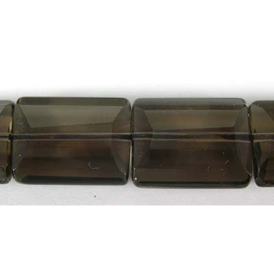 Last Strands Smoky Qurtz 15x20mm Faceted Flat Rectangle  beads per strand 20