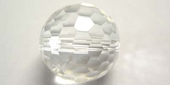 Clear Quartz 18mm Faceted Round bead-beads incl pearls-Beadthemup