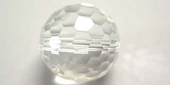 Clear Quartz 14mm faceted Round bead-beads incl pearls-Beadthemup