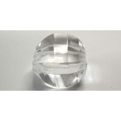 Clear Quartz 16x12mm Faceted Melon bead