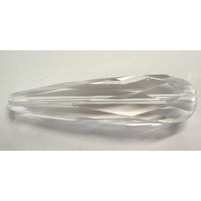 Clear Quartz 12x40mm Faceted teardrop bead