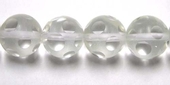 Clear Quartz 12mm Fac/Frsted round beads per strand  53-beads incl pearls-Beadthemup