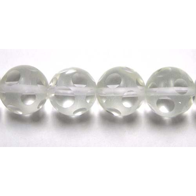 Clear Quartz 12mm Fac/Frsted round beads per strand  53