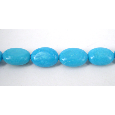 Howlite Dyed Oval Flat 14x10mm Turquoise/