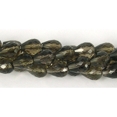 Smokey Quartz Faceted Teardrop 7x10mm beads per strand 42