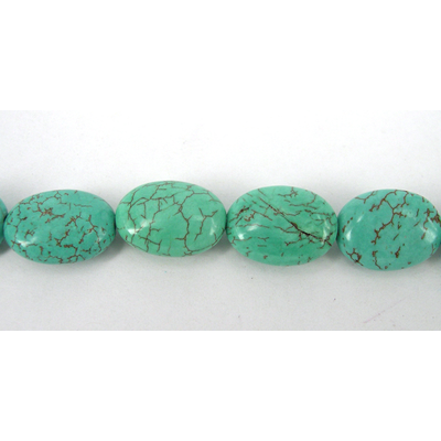 Howlite Dyed Oval Flat 14x10mm Turquoise/