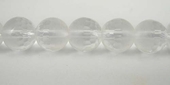 Clear Quartz 8mm 1/2 Fac/Frsted round/34-beads incl pearls-Beadthemup