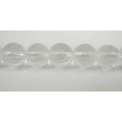 Clear Quartz 8mm 1/2 Fac/Frsted round/34
