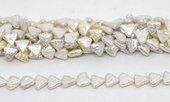 Fresh Water Pearl Triangle White beads per strand 38-beads incl pearls-Beadthemup