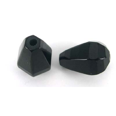 Onyx 12x16mm Faceted 6 side Teadrp beads PER PAIR